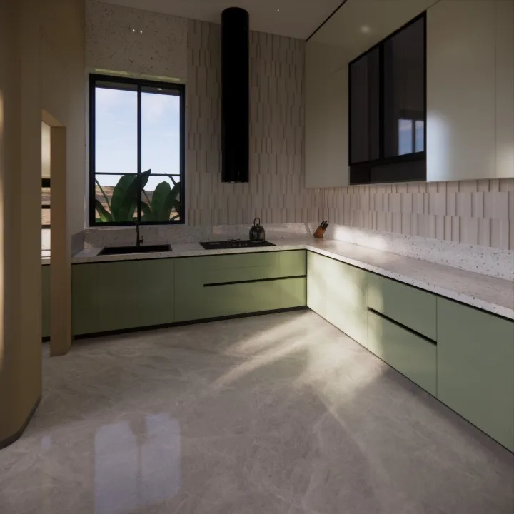 Vanashray design visualisation, kitchen