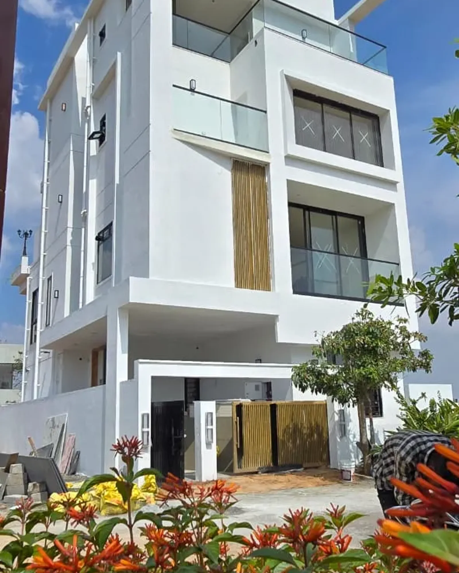 Completed home exterior after careful delivery, The White House by PlinthFlow